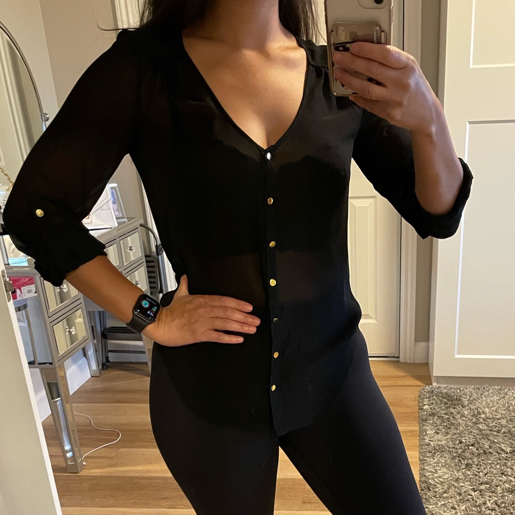 Bebe Sheer Button Up